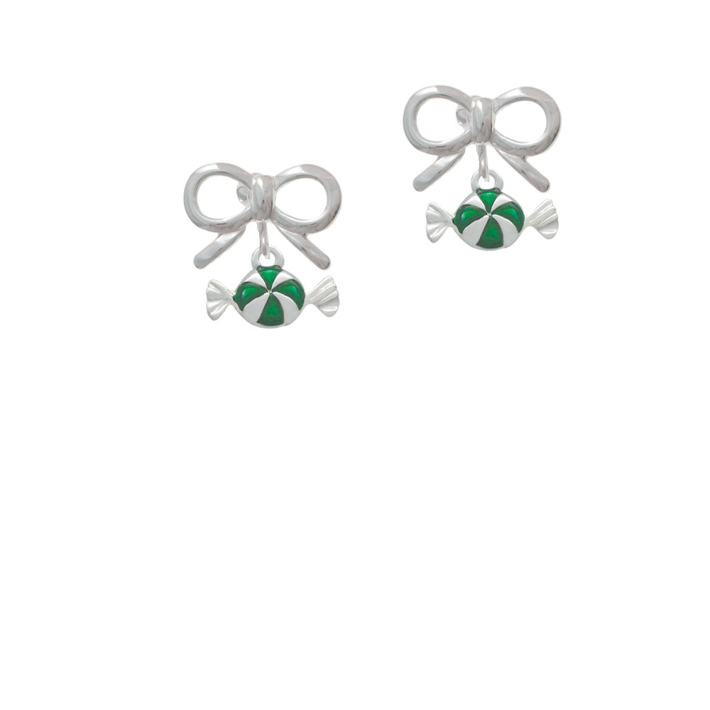 Green Peppermint Candy Crystal Clip On Earrings Image 9