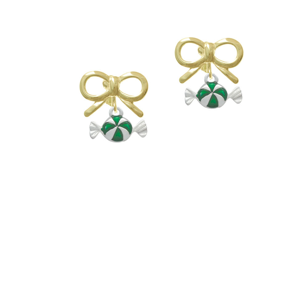 Green Peppermint Candy Crystal Clip On Earrings Image 10