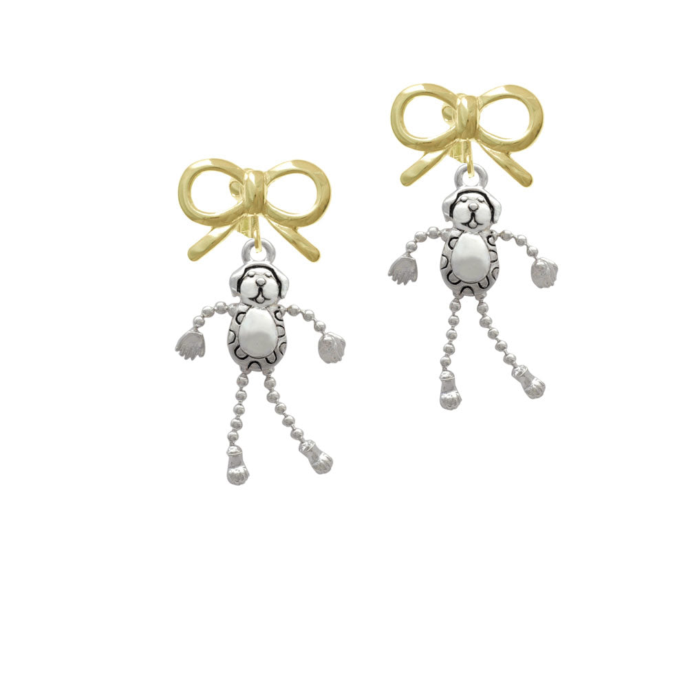 Dog with 4 Dangle legs Crystal Clip On Earrings Image 10