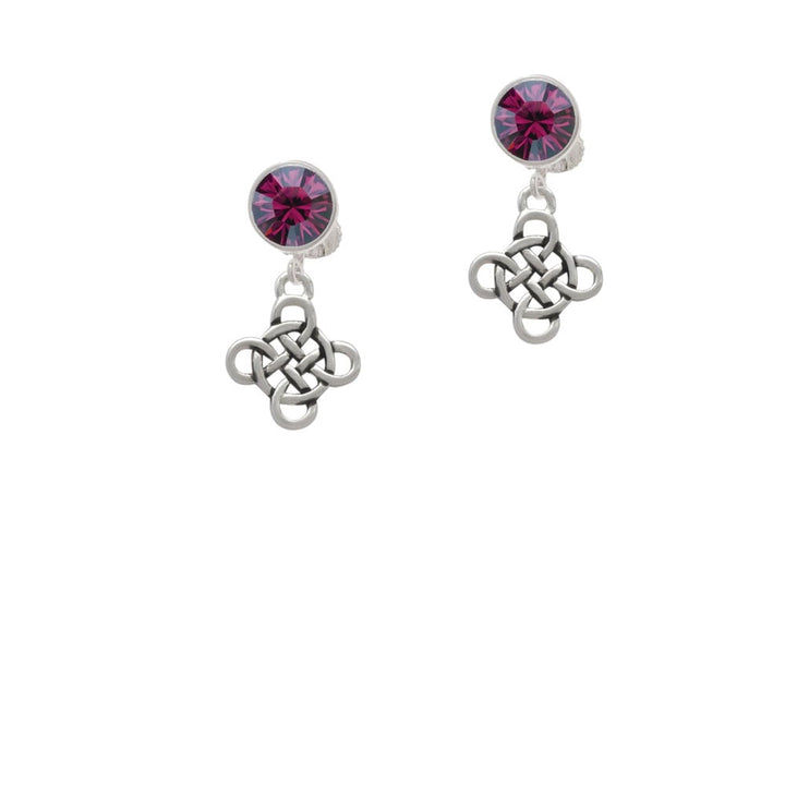 Celtic Knot Cross Crystal Clip On Earrings Image 8