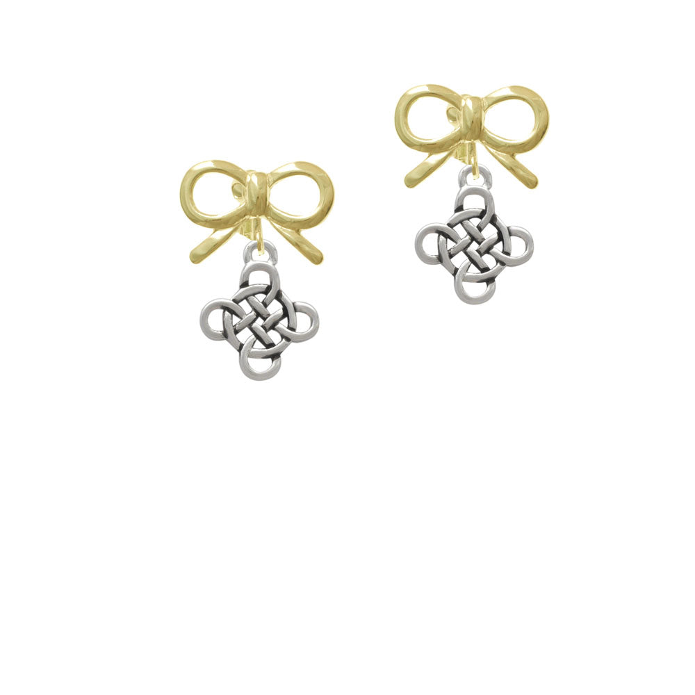 Celtic Knot Cross Crystal Clip On Earrings Image 10