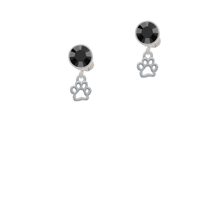 Mini Open Paw Crystal Clip On Earrings Image 3