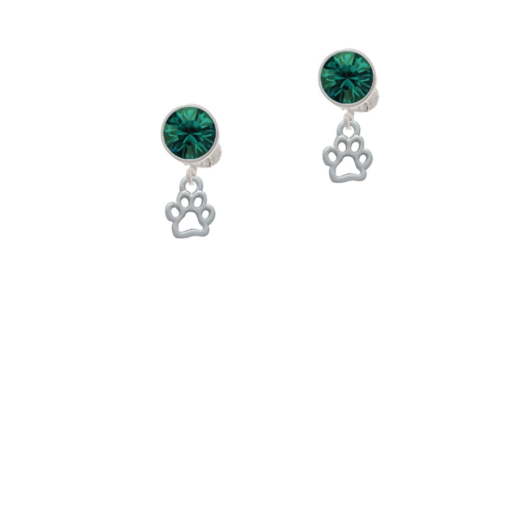 Mini Open Paw Crystal Clip On Earrings Image 6