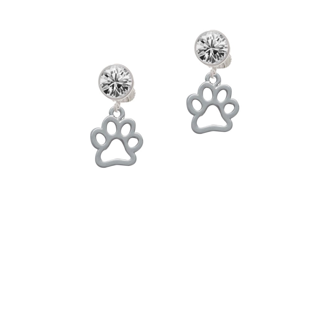 Medium Open Paw Crystal Clip On Earrings Image 1