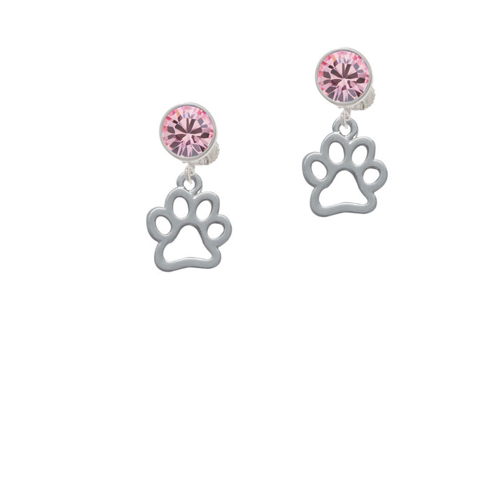 Medium Open Paw Crystal Clip On Earrings Image 4