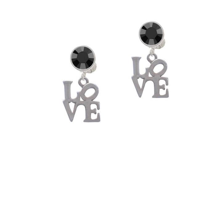 Love in Square Crystal Clip On Earrings Image 3