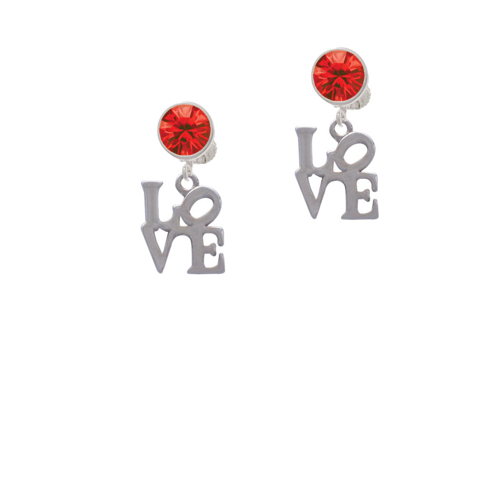 Love in Square Crystal Clip On Earrings Image 4