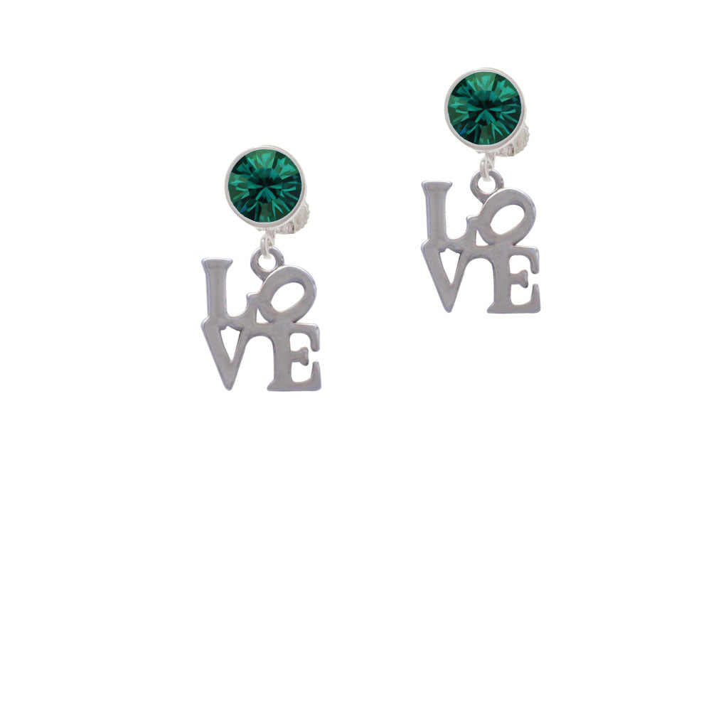 Love in Square Crystal Clip On Earrings Image 6