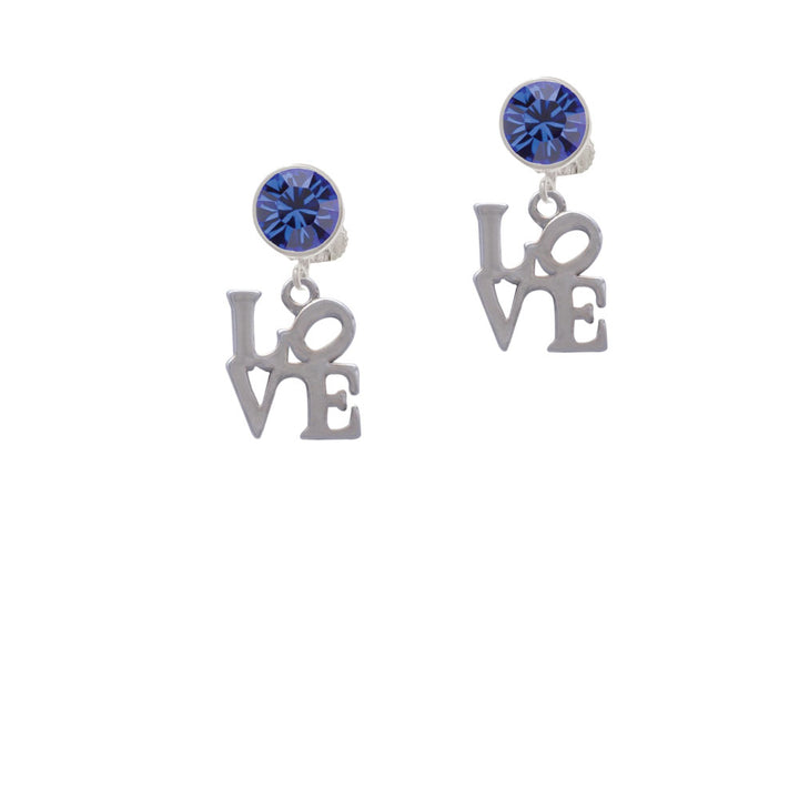 Love in Square Crystal Clip On Earrings Image 7