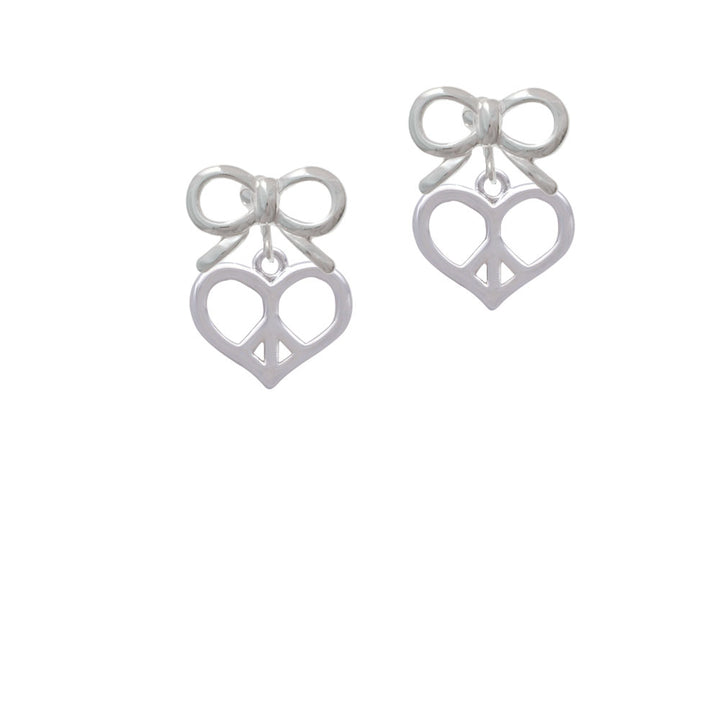 Heart Peace Sign Crystal Clip On Earrings Image 9