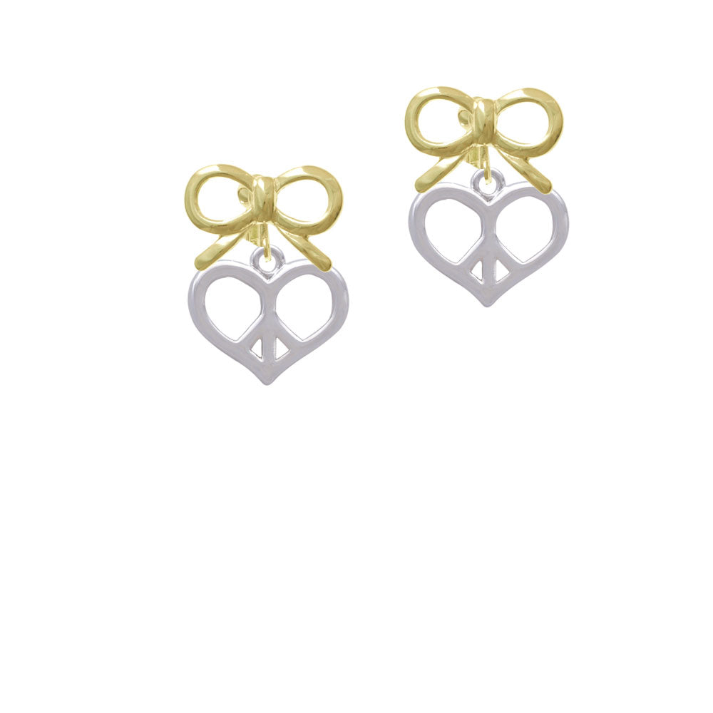 Heart Peace Sign Crystal Clip On Earrings Image 10