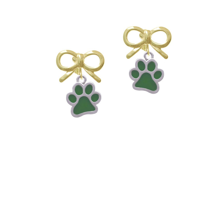 Medium Translucent Green Paw Crystal Clip On Earrings Image 10