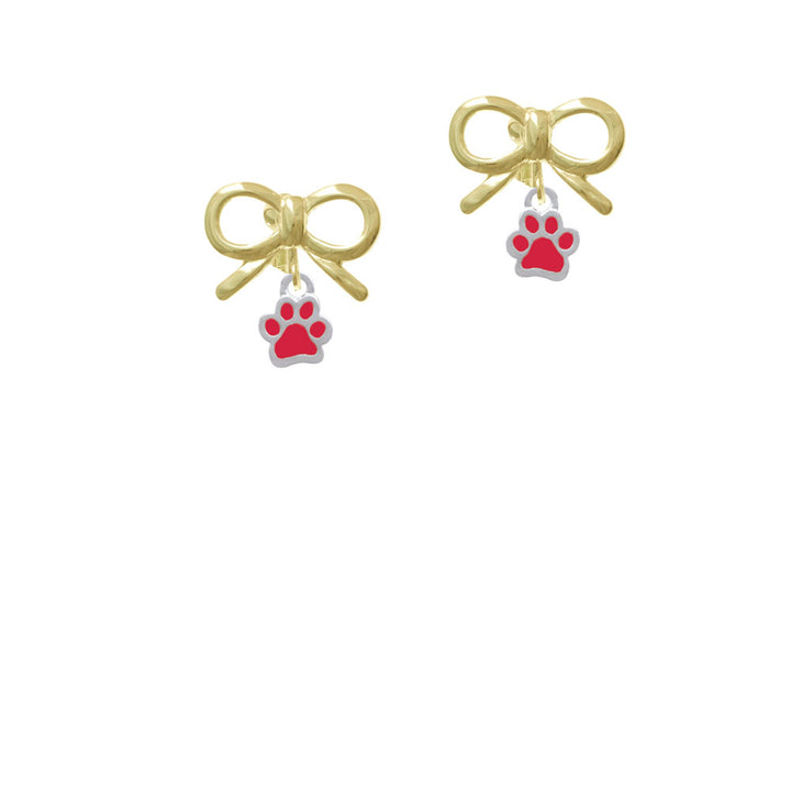 Mini Translucent Red Paw Crystal Clip On Earrings Image 10