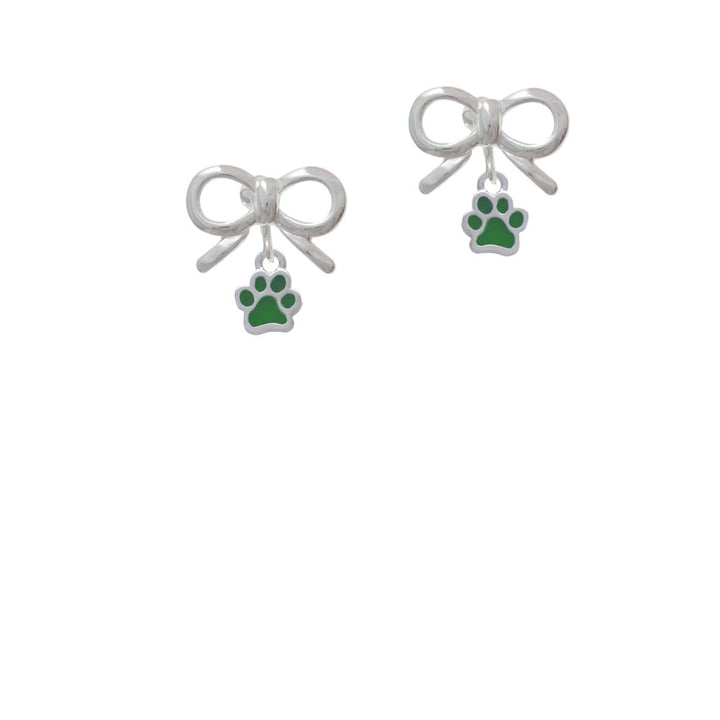 Mini Translucent Green Paw Crystal Clip On Earrings Image 9