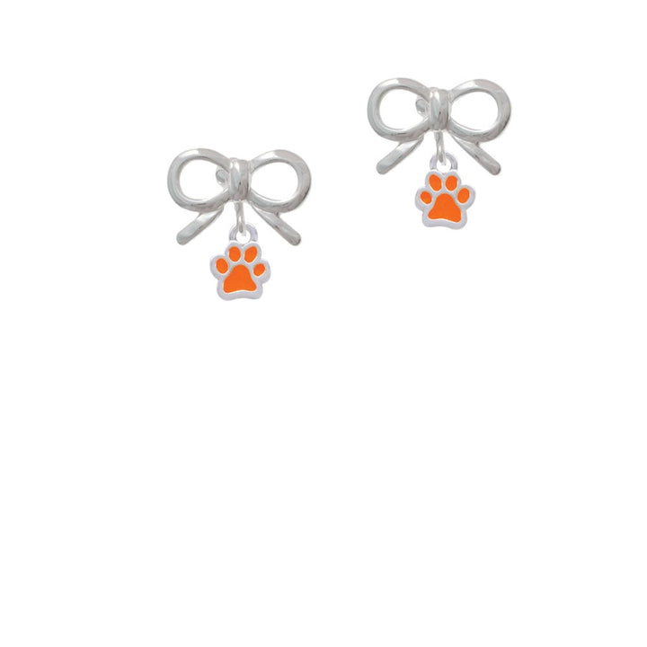 Mini Translucent Orange Paw Crystal Clip On Earrings Image 9