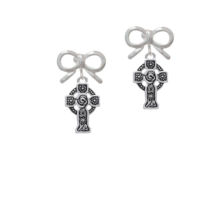 Large Celtic Cross Crystal Clip On Earrings Image 9