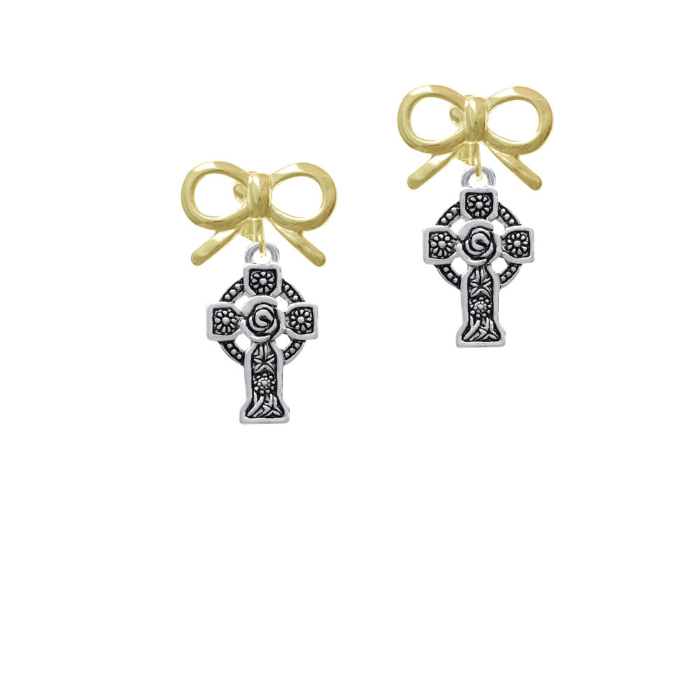 Large Celtic Cross Crystal Clip On Earrings Image 10