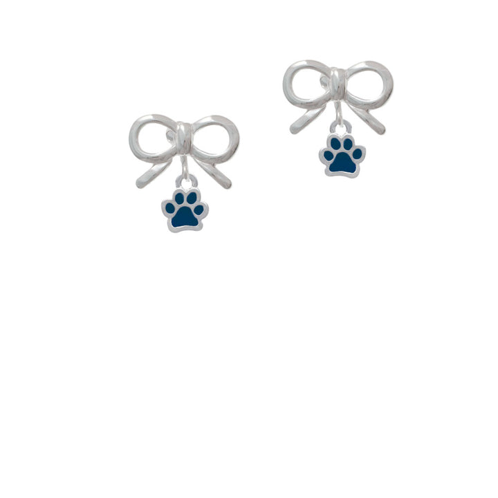 Mini Translucent Navy Paw Crystal Clip On Earrings Image 9