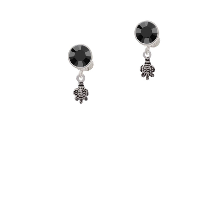 Mini Sea Turtle Crystal Clip On Earrings Image 3