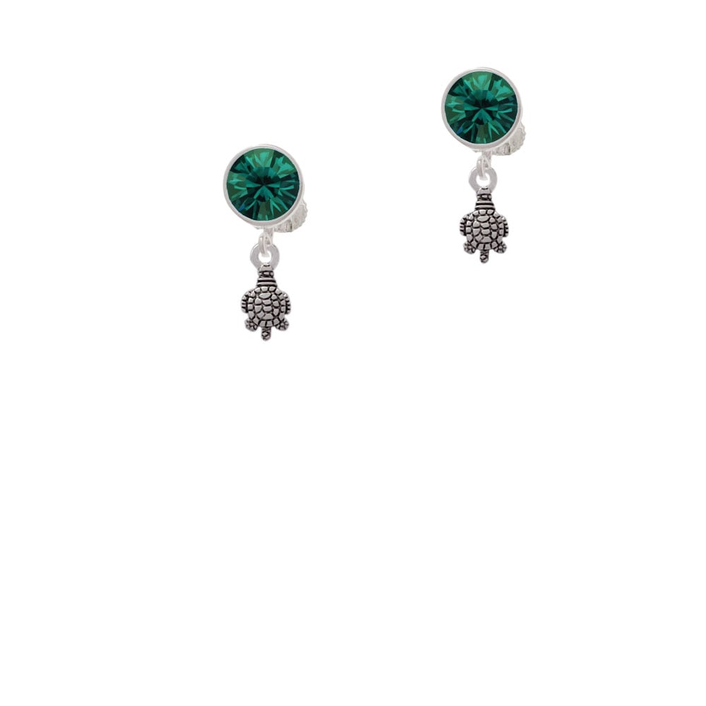 Mini Sea Turtle Crystal Clip On Earrings Image 1