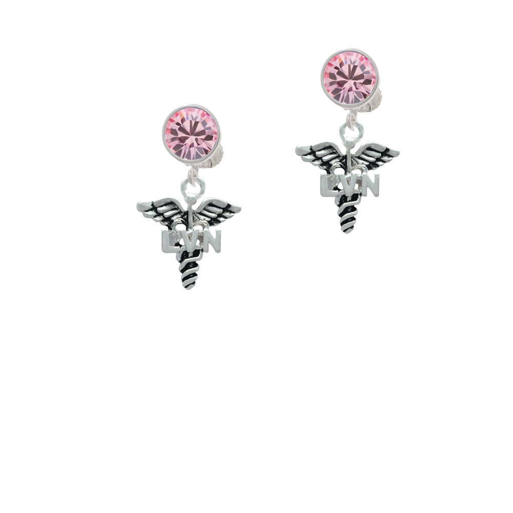 Caduceus - LVN Crystal Clip On Earrings Image 4