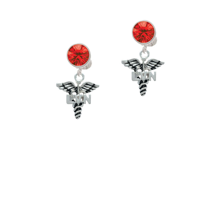 Caduceus - LVN Crystal Clip On Earrings Image 4