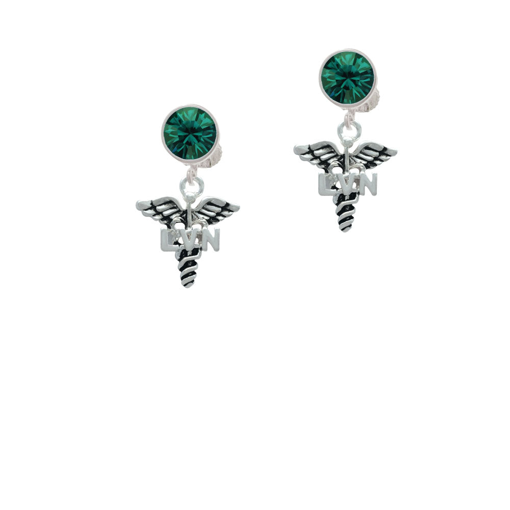 Caduceus - LVN Crystal Clip On Earrings Image 6