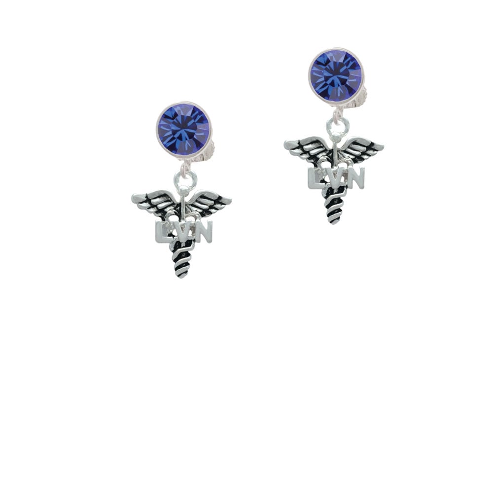 Caduceus - LVN Crystal Clip On Earrings Image 7