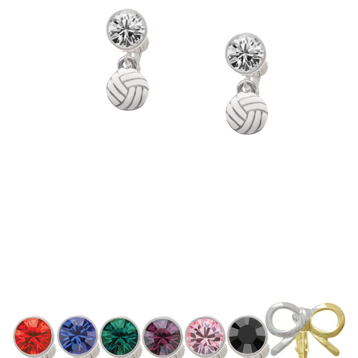 Mini Volleyball - Two Sided - Crystal Clip On Earrings Image 1