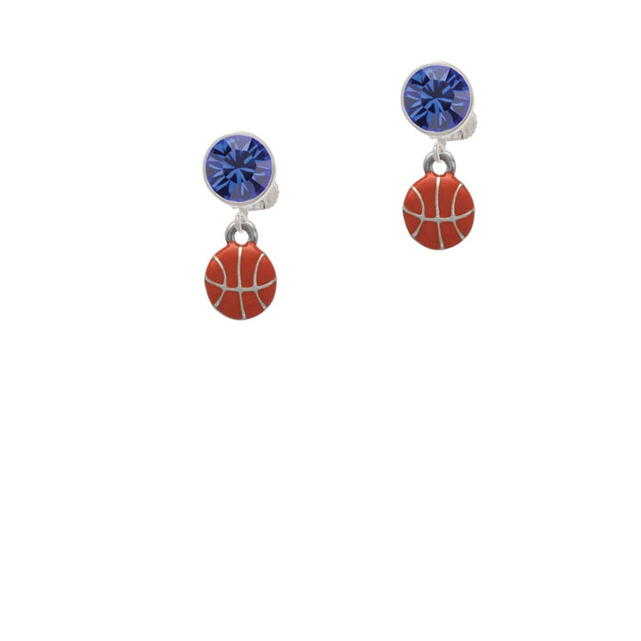 Mini Basketball - Two Sided - Crystal Clip On Earrings Image 7