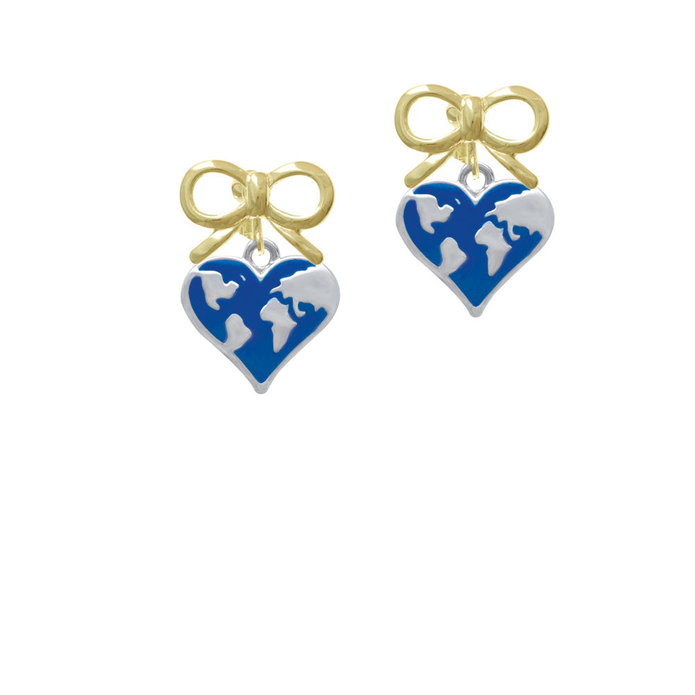 Enamel Earth Heart Crystal Clip On Earrings Image 10