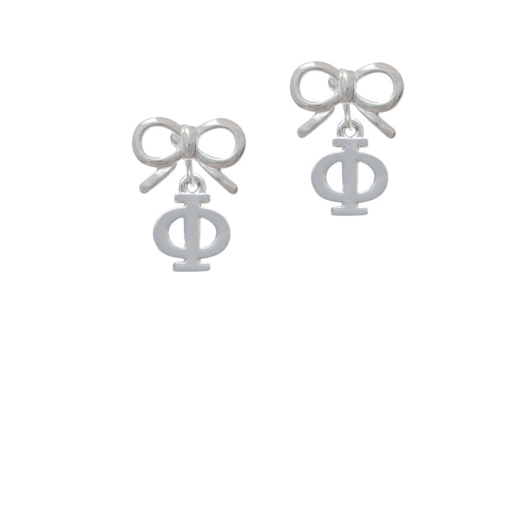 Large Greek Letter - Phi - Crystal Clip On Earrings Image 9