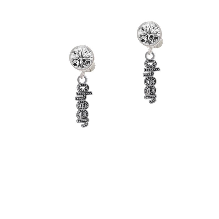 Beaded Cheer Crystal Clip On Earrings Image 1