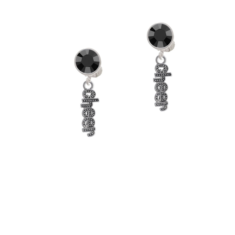 Beaded Cheer Crystal Clip On Earrings Image 3