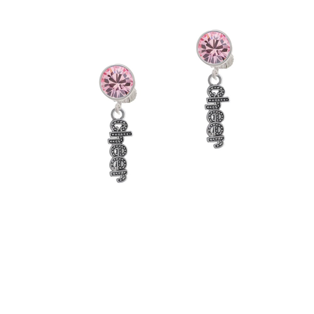 Beaded Cheer Crystal Clip On Earrings Image 1