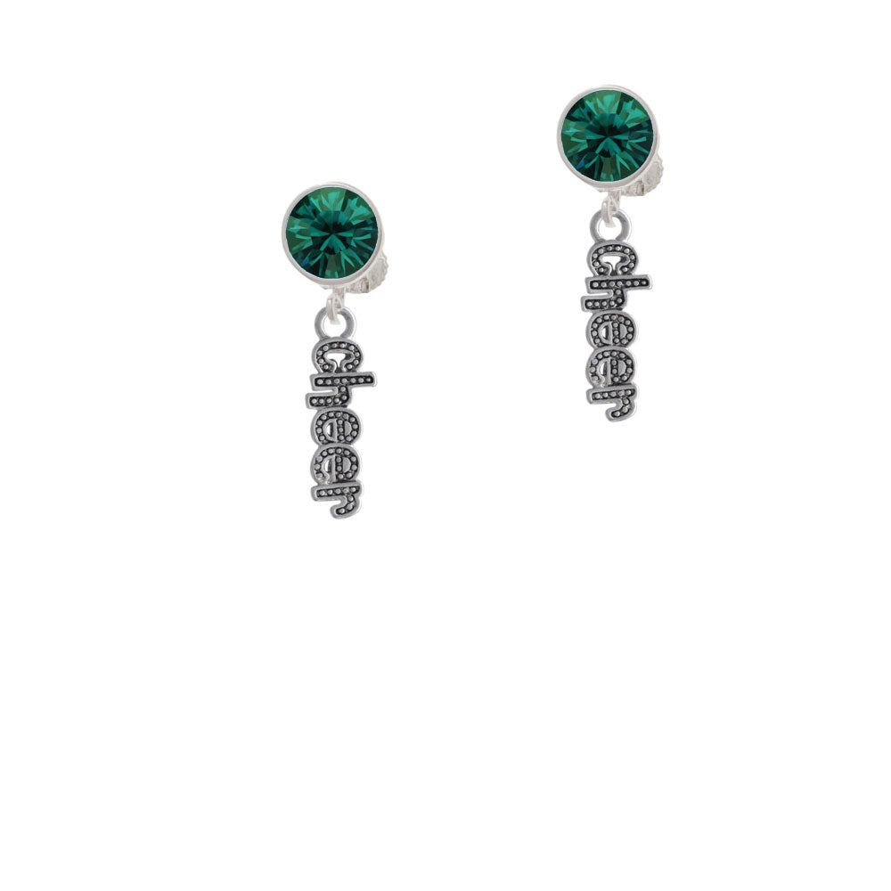 Beaded Cheer Crystal Clip On Earrings Image 6