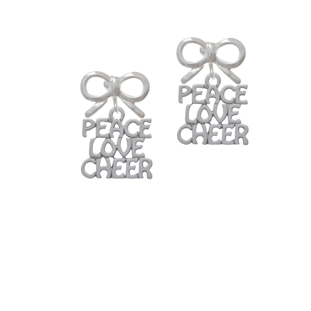 Peace Love Cheer Crystal Clip On Earrings Image 9