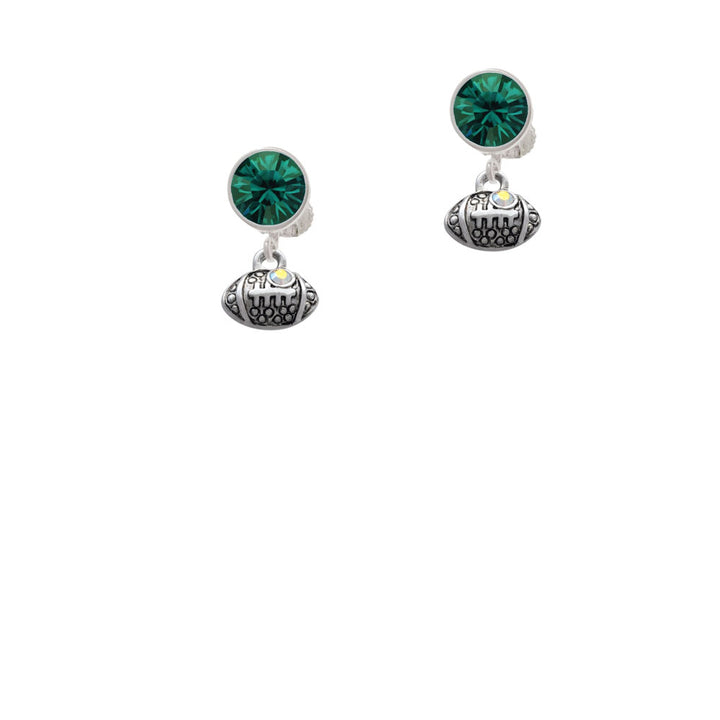 Mini Football with AB Crystal Crystal Clip On Earrings Image 6