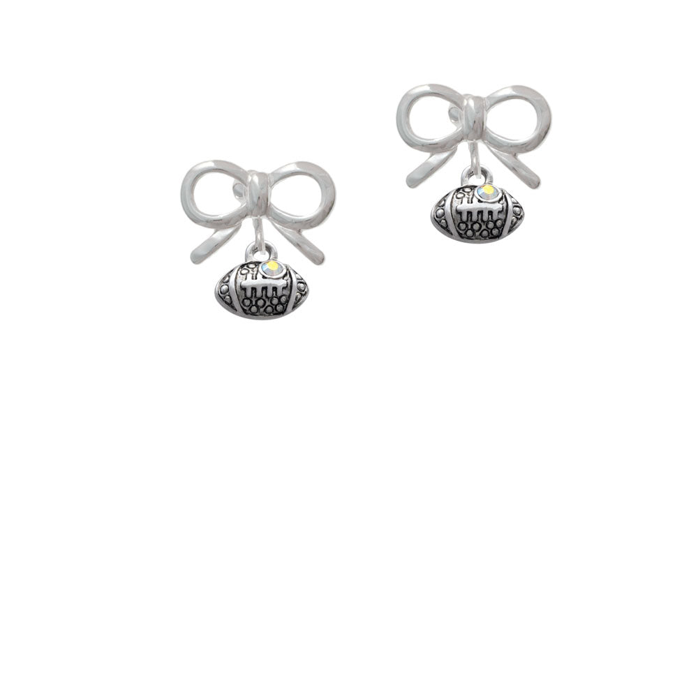 Mini Football with AB Crystal Crystal Clip On Earrings Image 9