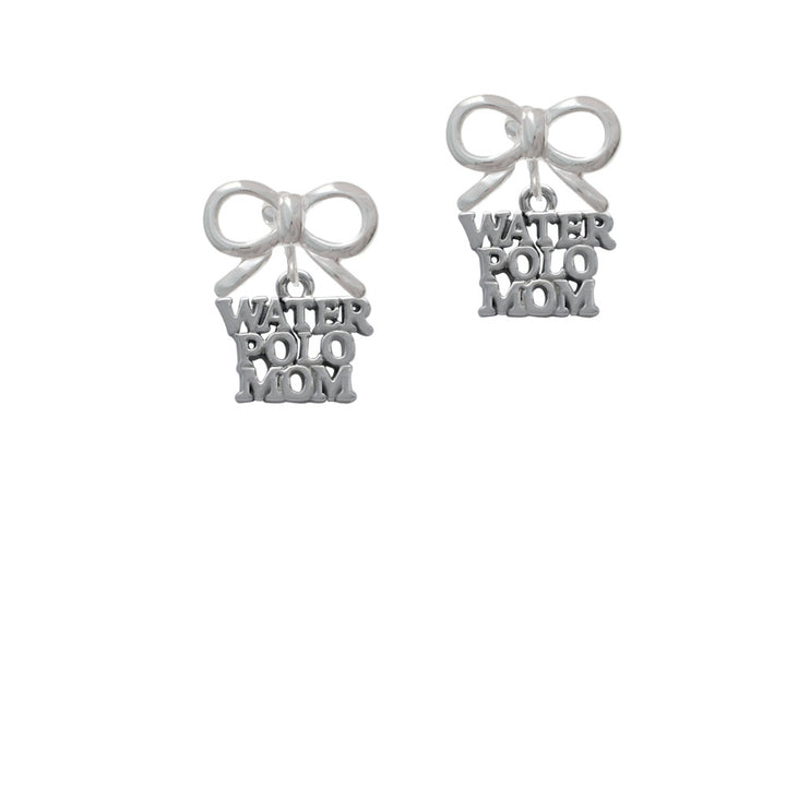 Water Polo Mom Crystal Clip On Earrings Image 9