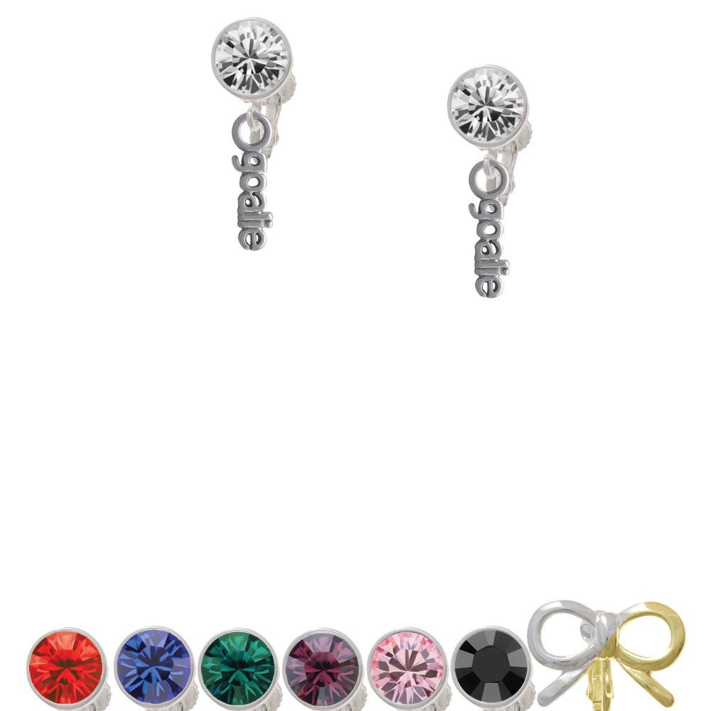 Goalie Crystal Clip On Earrings Image 1