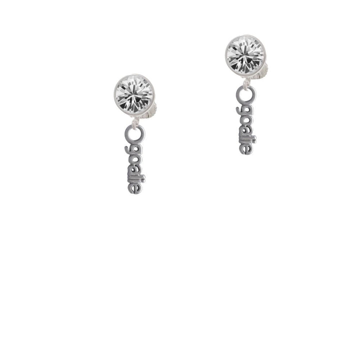 Goalie Crystal Clip On Earrings Image 1