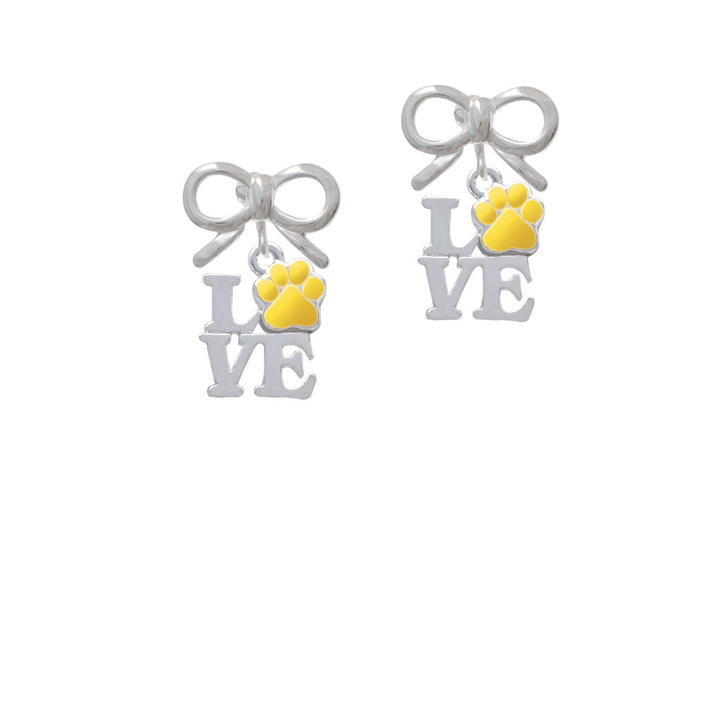 Love with Yellow Paw Crystal Clip On Earrings Image 9