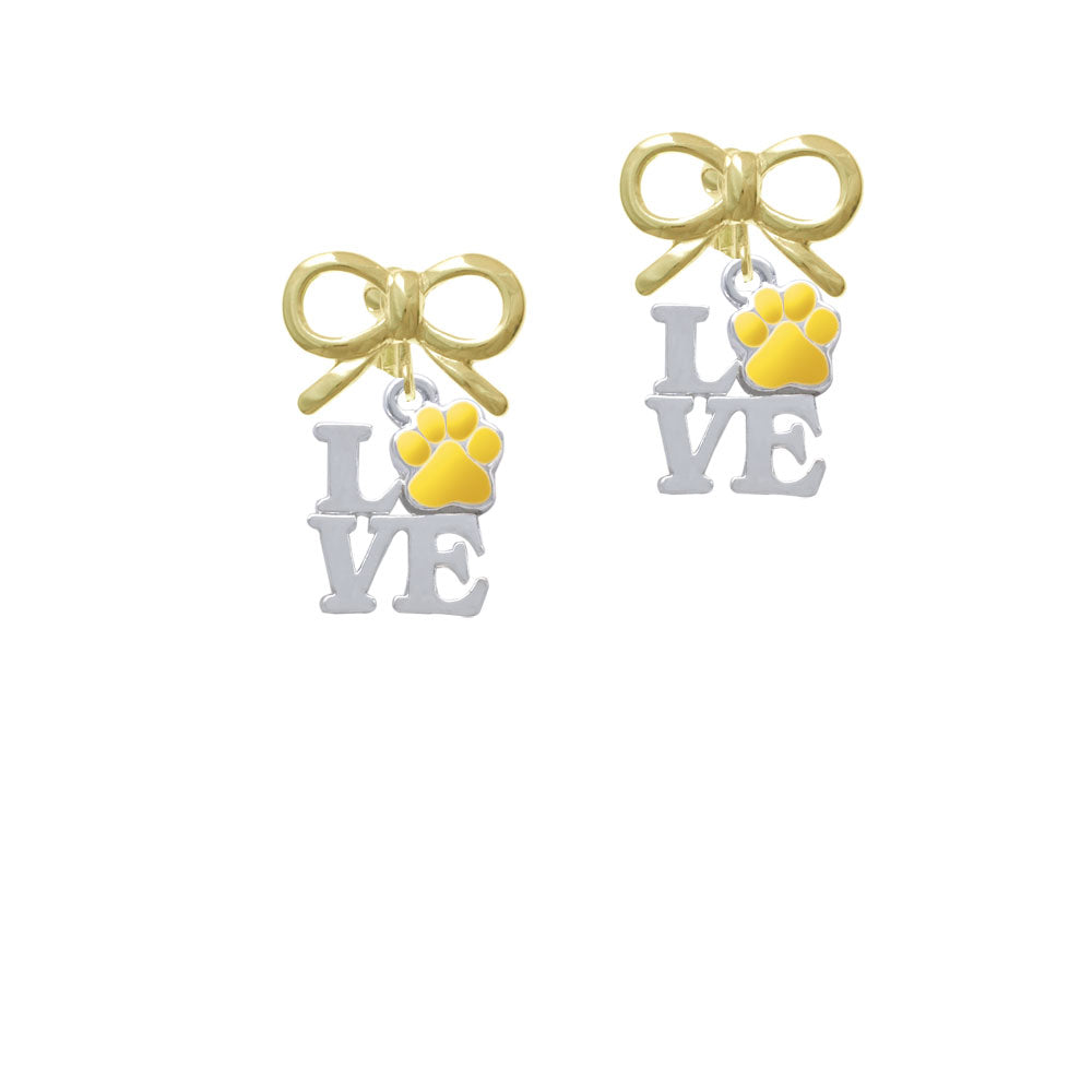 Love with Yellow Paw Crystal Clip On Earrings Image 10