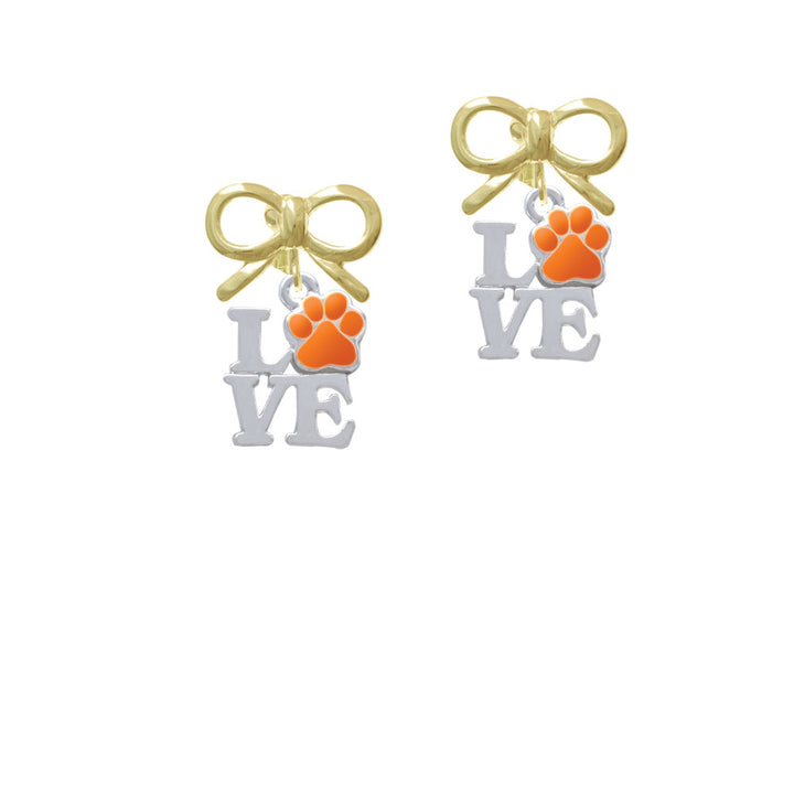 Love with Orange Paw Crystal Clip On Earrings Image 10