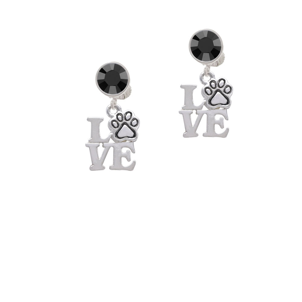 Love with Paw Crystal Clip On Earrings Image 3