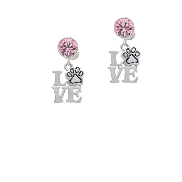 Love with Paw Crystal Clip On Earrings Image 4