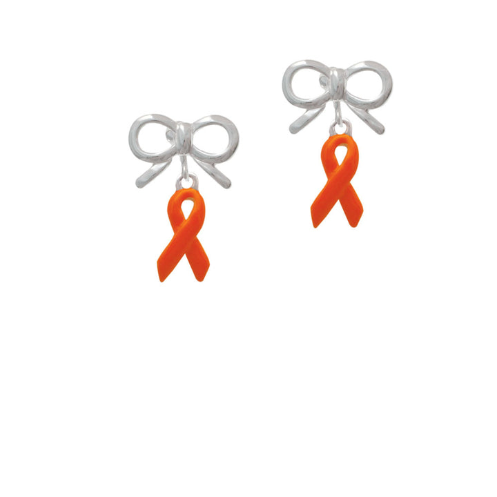 Orange Ribbon Crystal Clip On Earrings Image 9