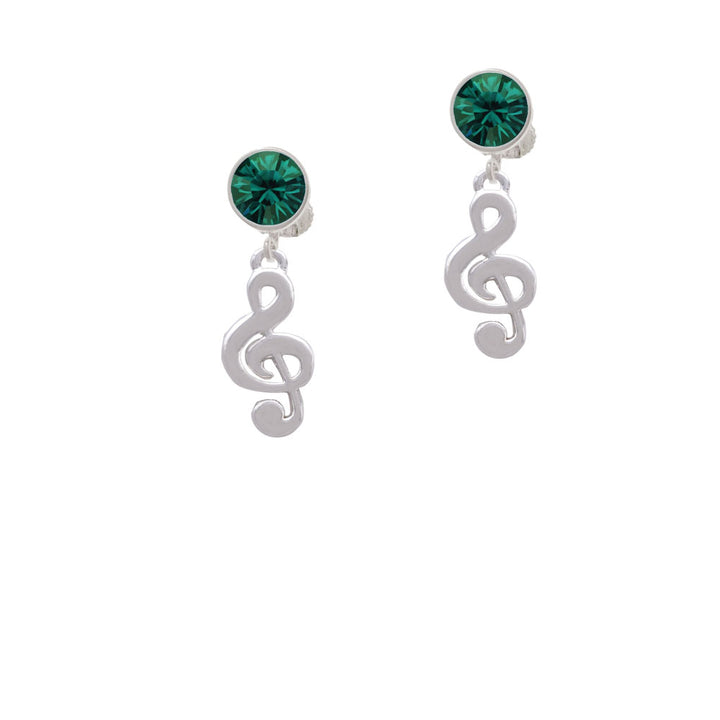 Rounded Clef Crystal Clip On Earrings Image 6