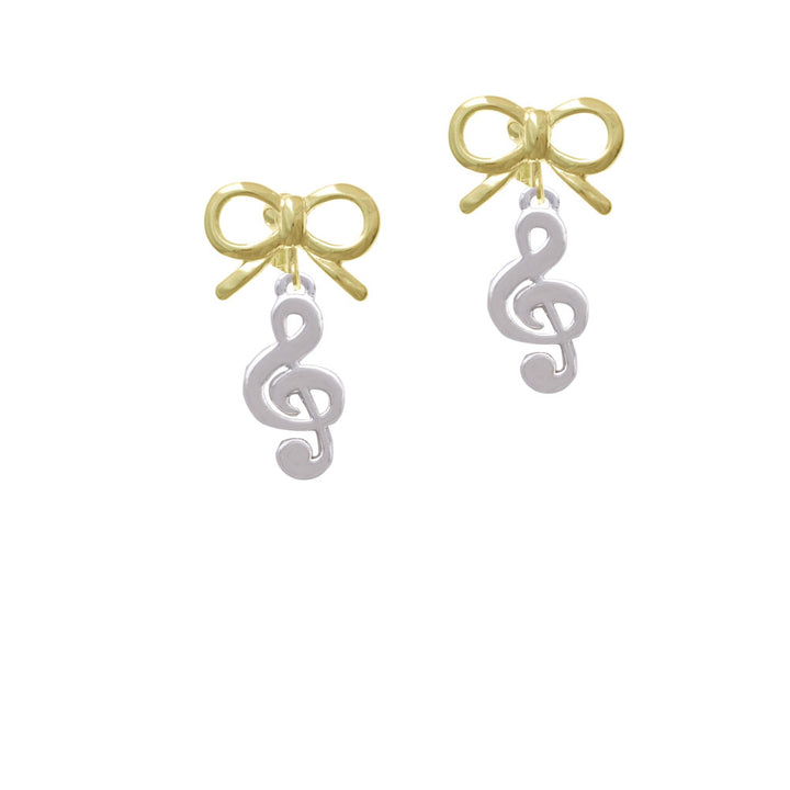 Rounded Clef Crystal Clip On Earrings Image 10